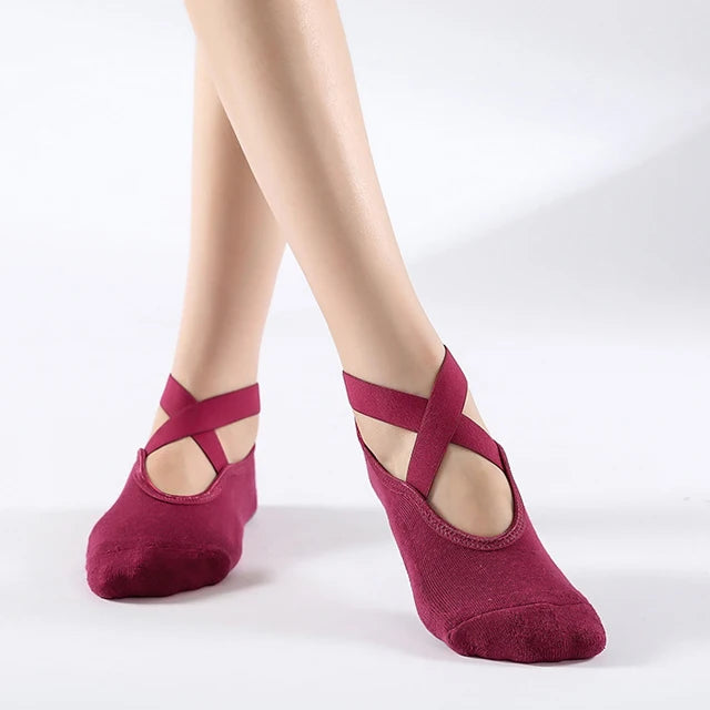 Backless Non-Slip Yoga Socks for Women – Bandage Ankle Grip product image