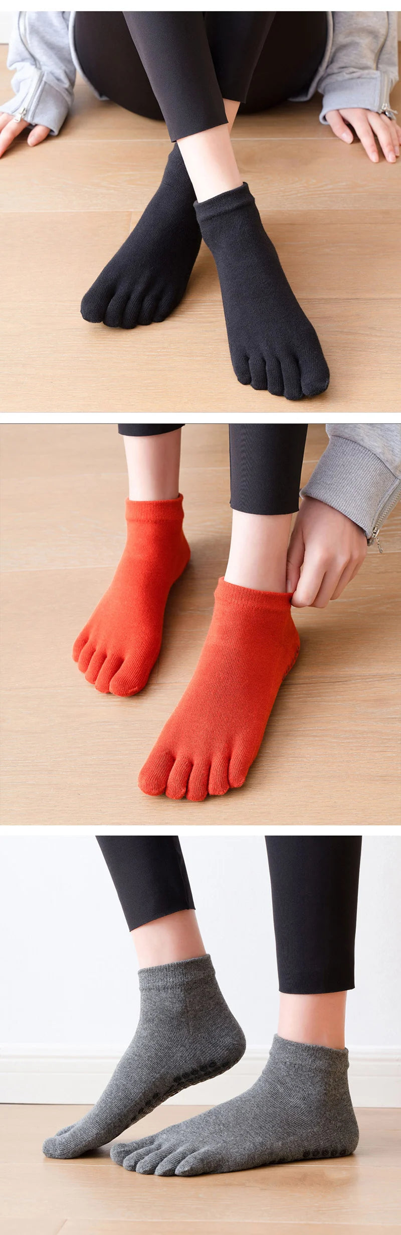 Five-Toe Non-Slip Pilates Socks for Women – Silicone Grip product image