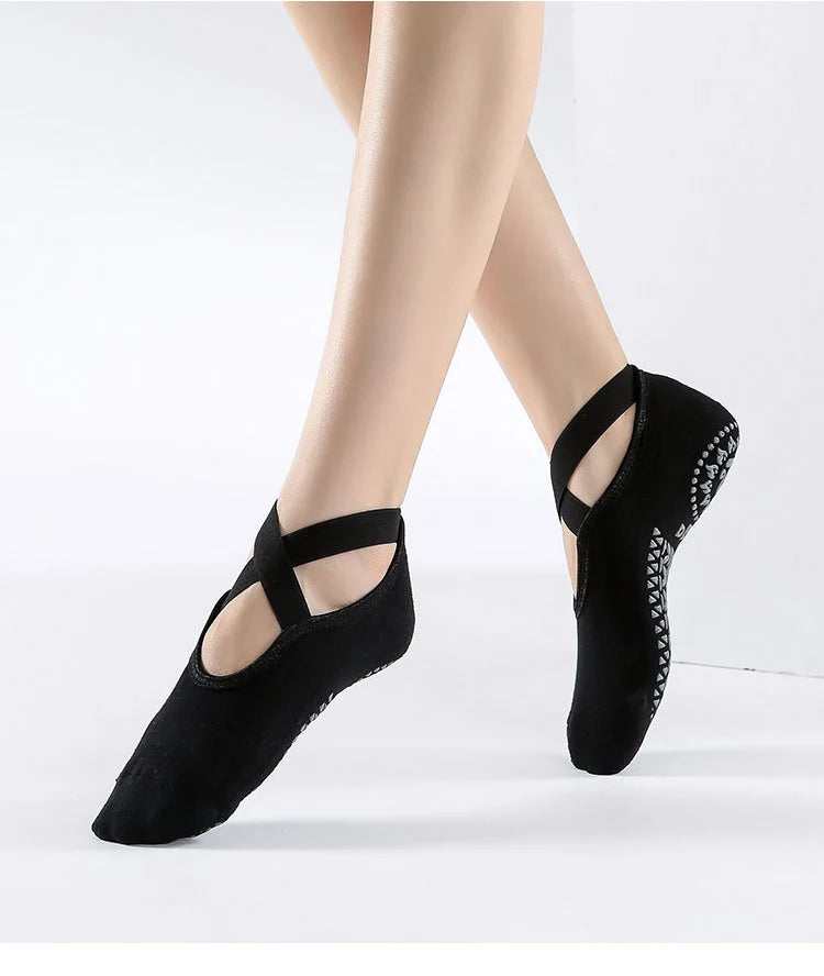 Backless Non-Slip Yoga Socks for Women – Bandage Ankle Grip product image