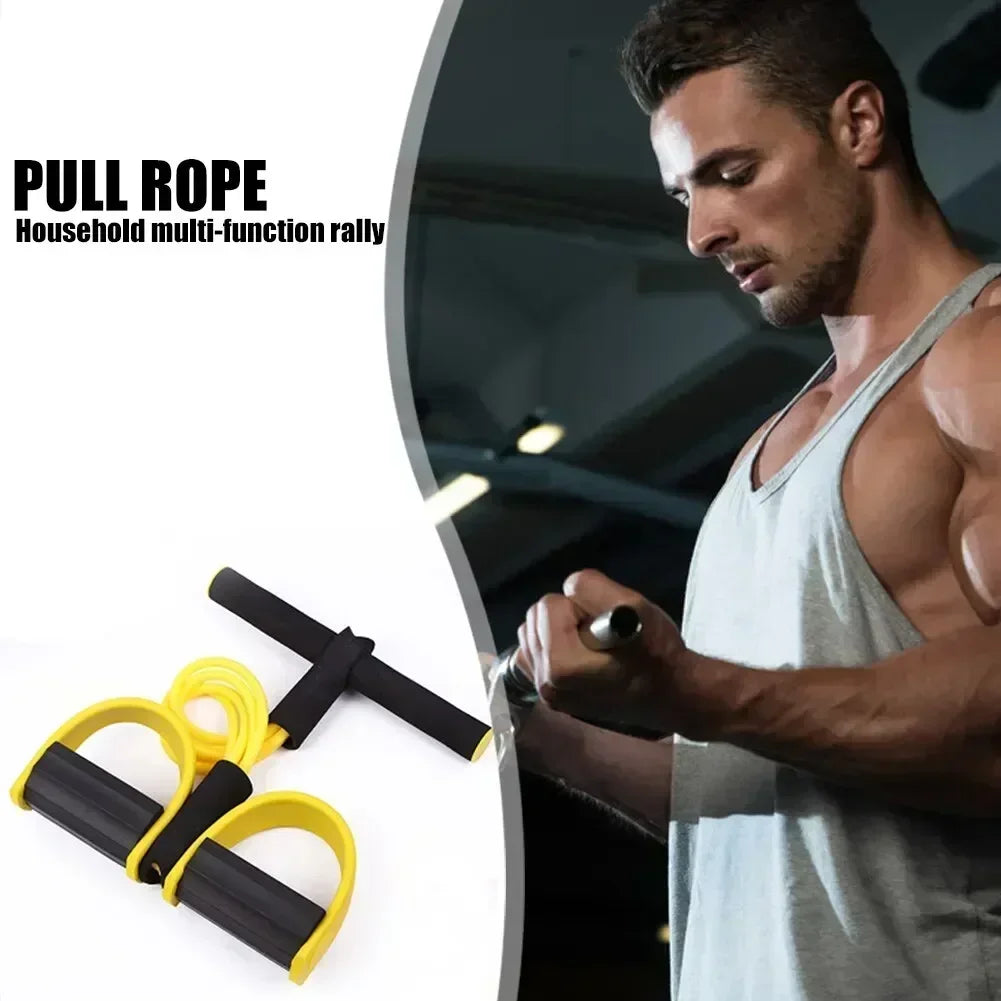 Pilates 4-Tube Elastic Pedal Puller Resistance Band – Portable Full-Body Fitness & Cardio Training