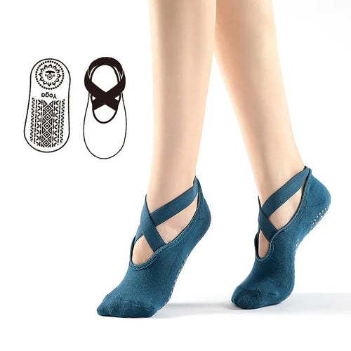 Backless Non-Slip Yoga Socks for Women – Bandage Ankle Grip product image