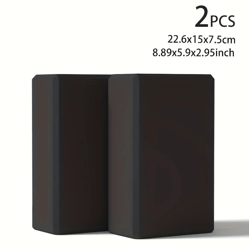 2-Pack Non-Slip High-Density Yoga Blocks – Foam Bricks for Pilates, Stretching & Balance