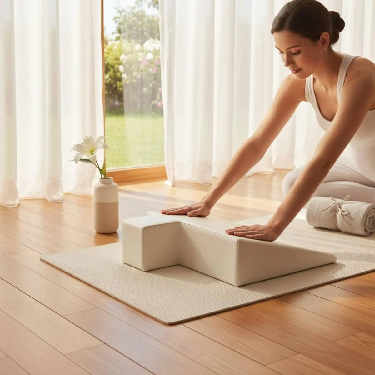 Pilates Reformer Wedge Block – High-Density Foam Support for Stretching & Core Training