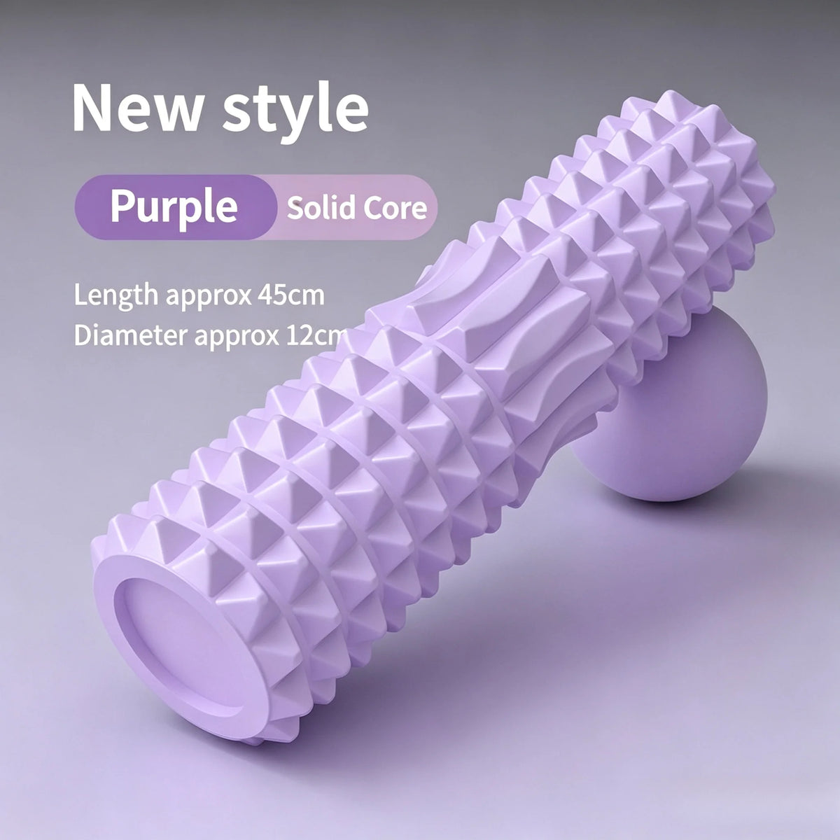 Pilates Crescent Foam Roller – 45x12cm Solid for Deep Tissue Massage, Yoga & Home Workout Recovery