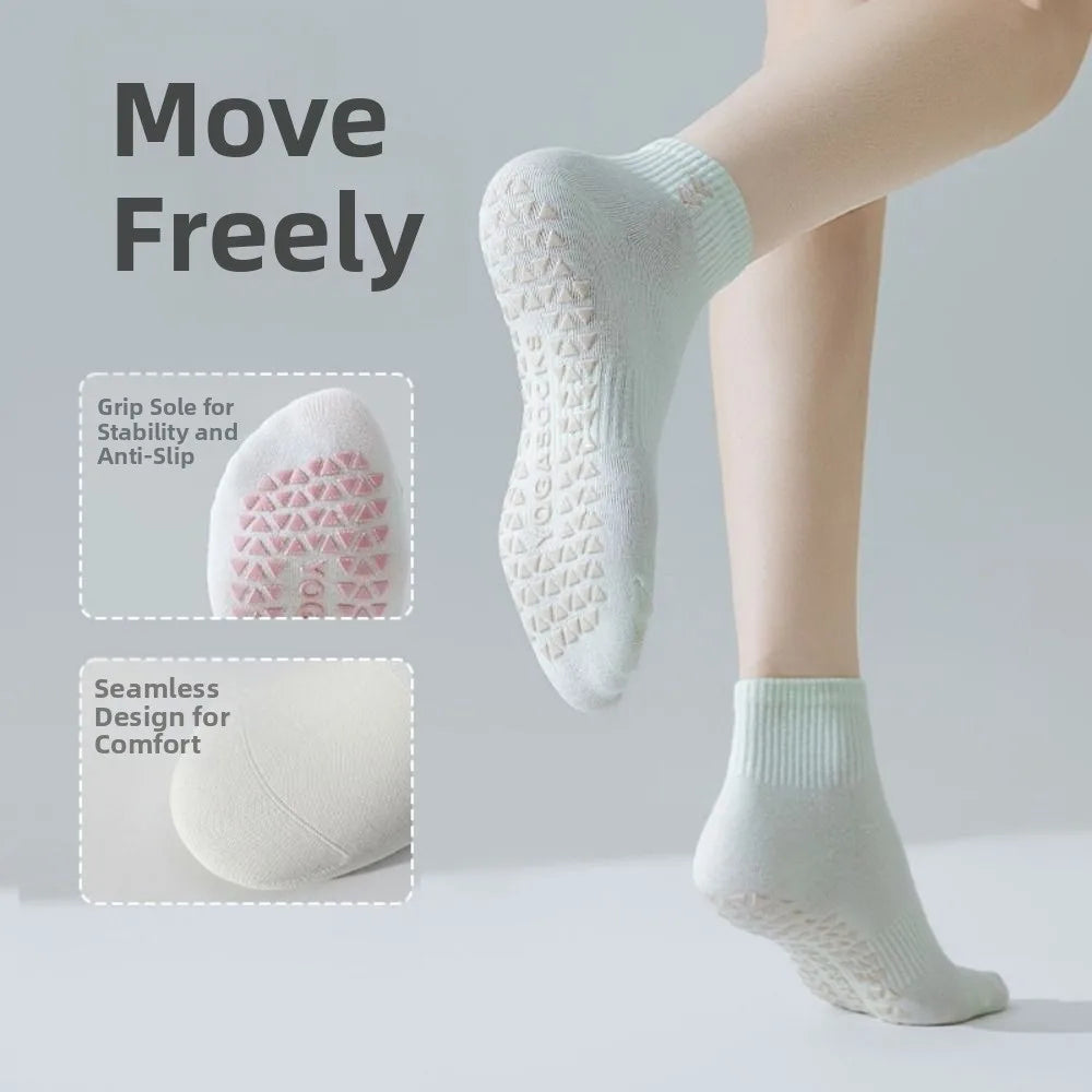 Pilates Grip Socks for Women – Cute Non-Slip Cotton Ankle Socks product image