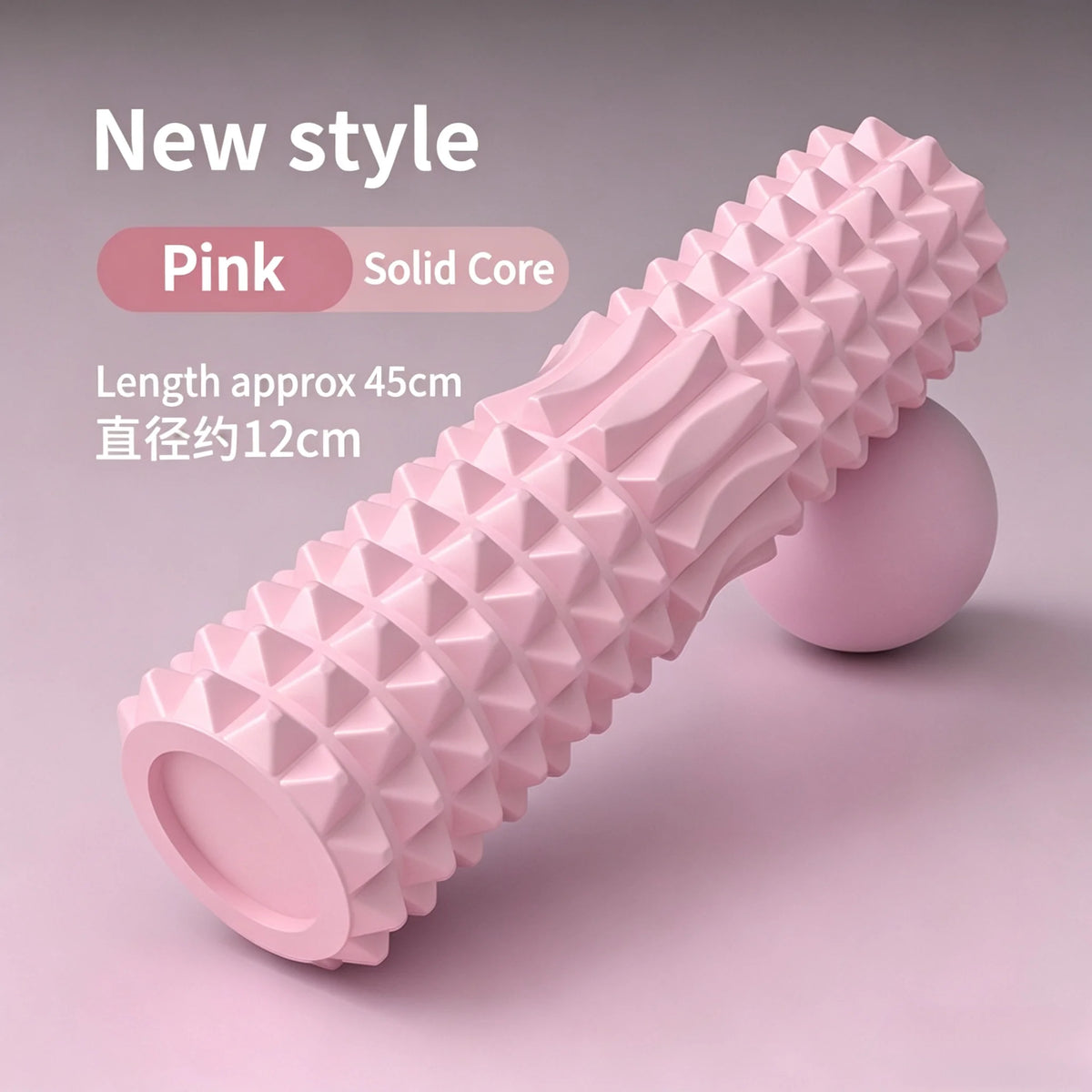 Pilates Crescent Foam Roller – 45x12cm Solid for Deep Tissue Massage, Yoga & Home Workout Recovery