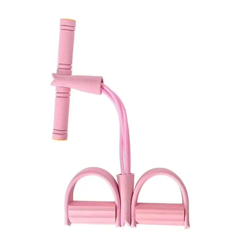Pilates 4-Tube Elastic Pedal Puller Resistance Band – Portable Full-Body Fitness & Cardio Training