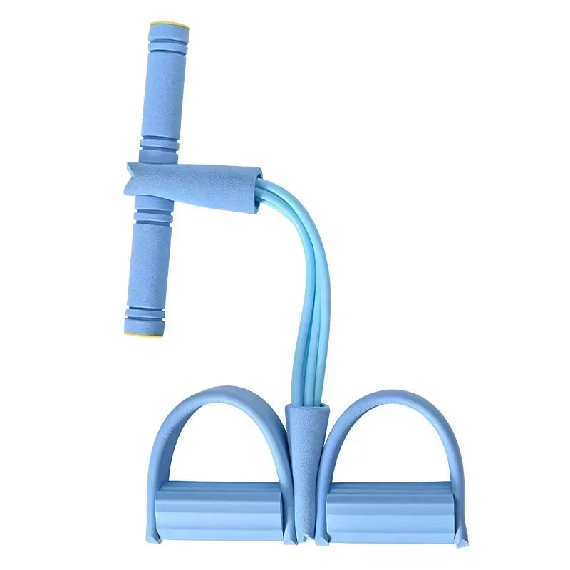 Pilates 4-Tube Elastic Pedal Puller Resistance Band – Portable Full-Body Fitness & Cardio Training