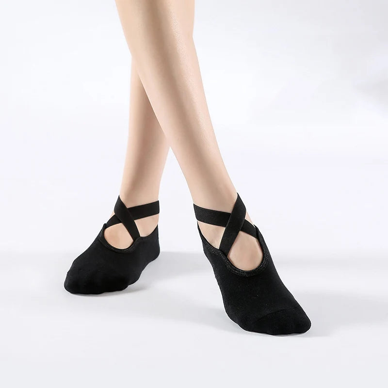 Backless Non-Slip Yoga Socks for Women – Bandage Ankle Grip product image