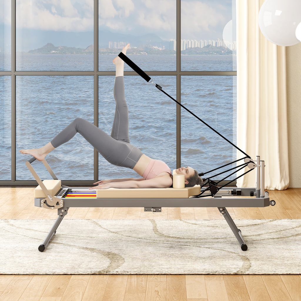 Foldable Pilates Reformer – Alloy Springs, 330 lbs Capacity for Beginners product image